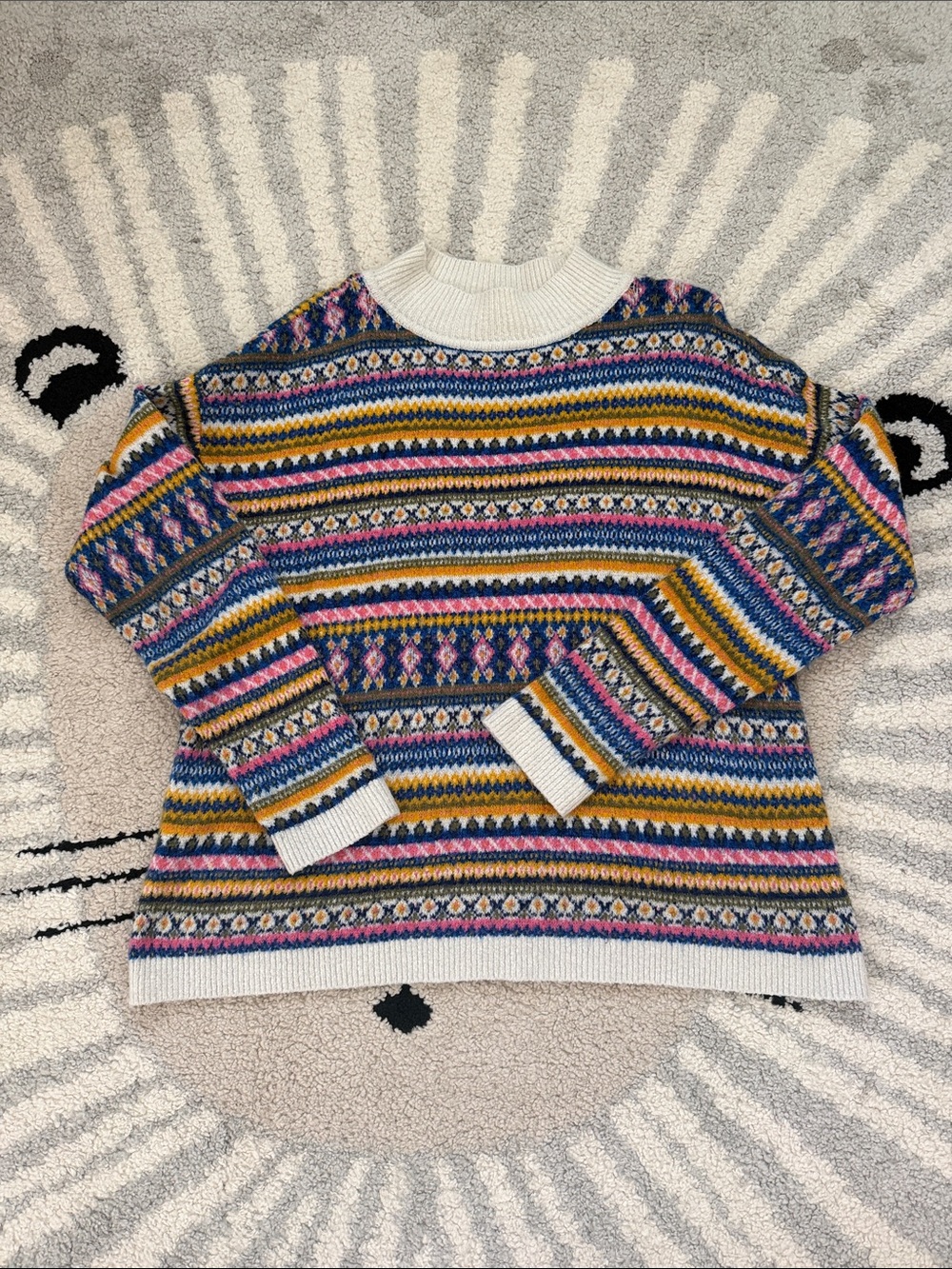 Talbots Multicolor Fair Isle Crewneck Sweater size XLp